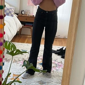 Levi’s Ribcage boot cut black jeans.